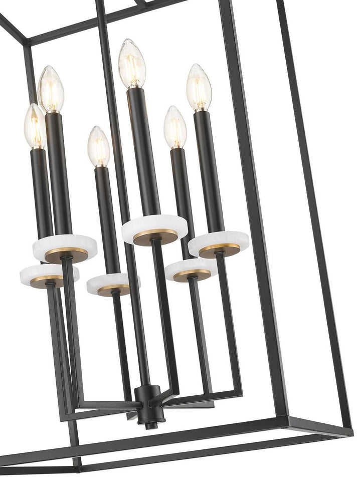 Gaultier Six Light Chandelier in Matte Black+Modern Gold Z-Lite Canada