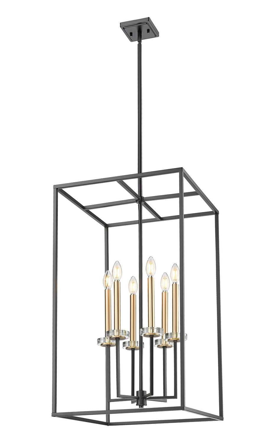 Gaultier Six Light Chandelier in Matte Black+Modern Gold Z-Lite Canada