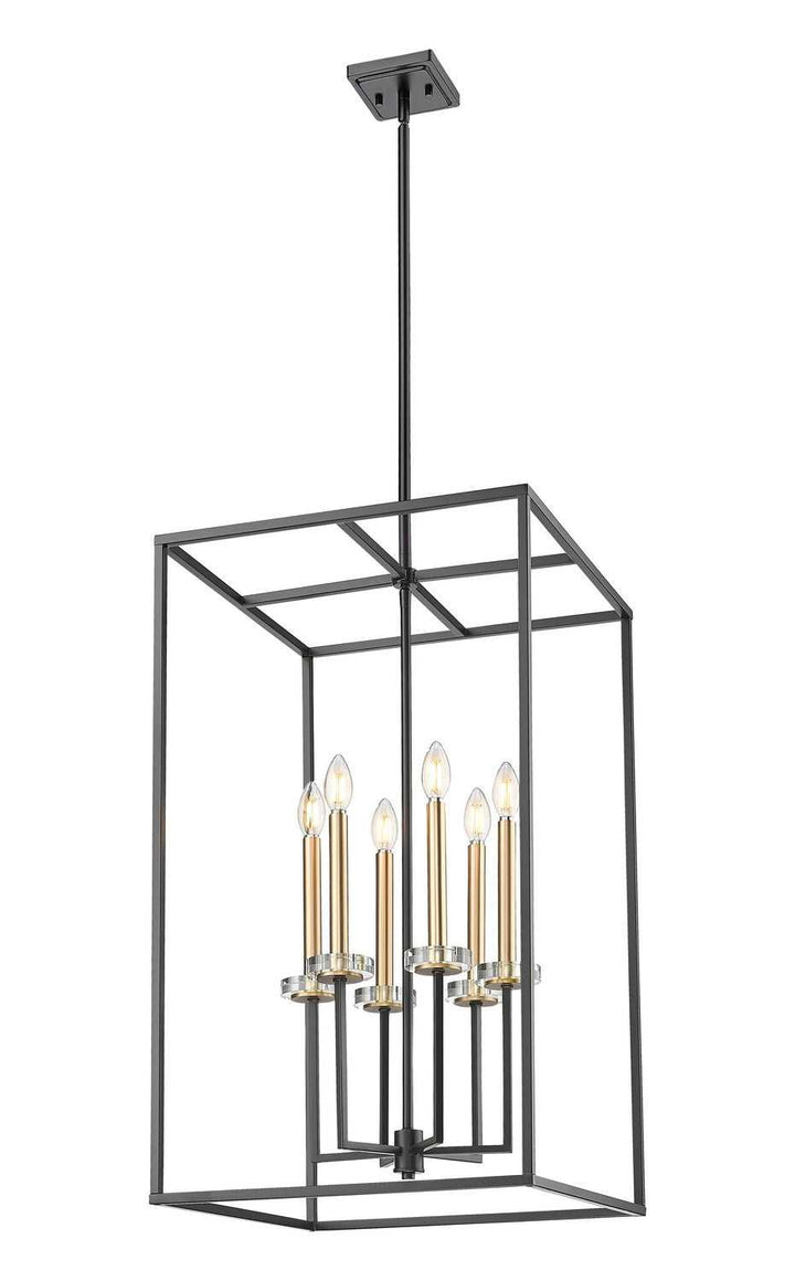Gaultier Six Light Chandelier in Matte Black+Modern Gold Z-Lite Canada