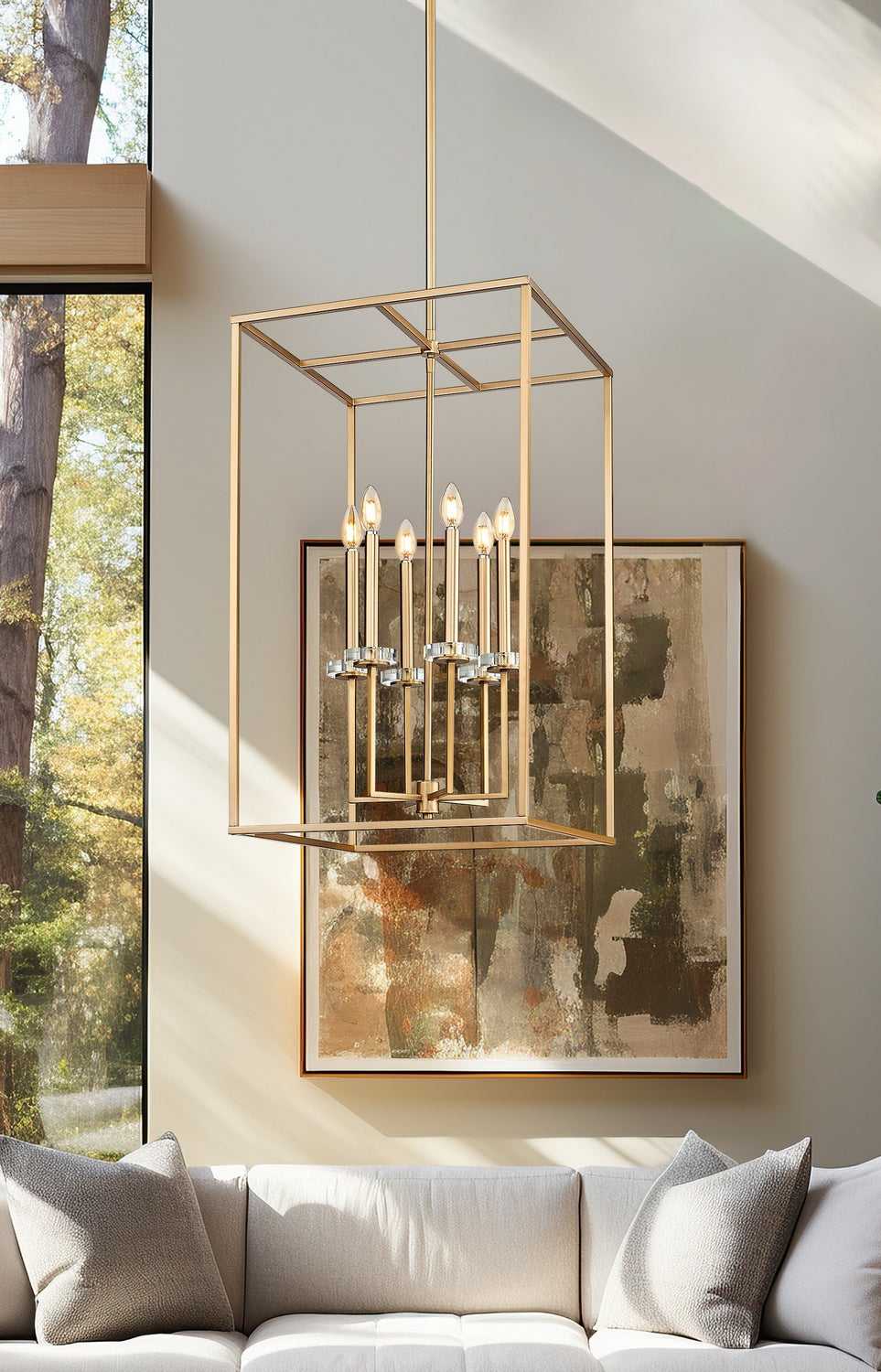 Gaultier Six Light Chandelier in Modern Gold Z-Lite Canada