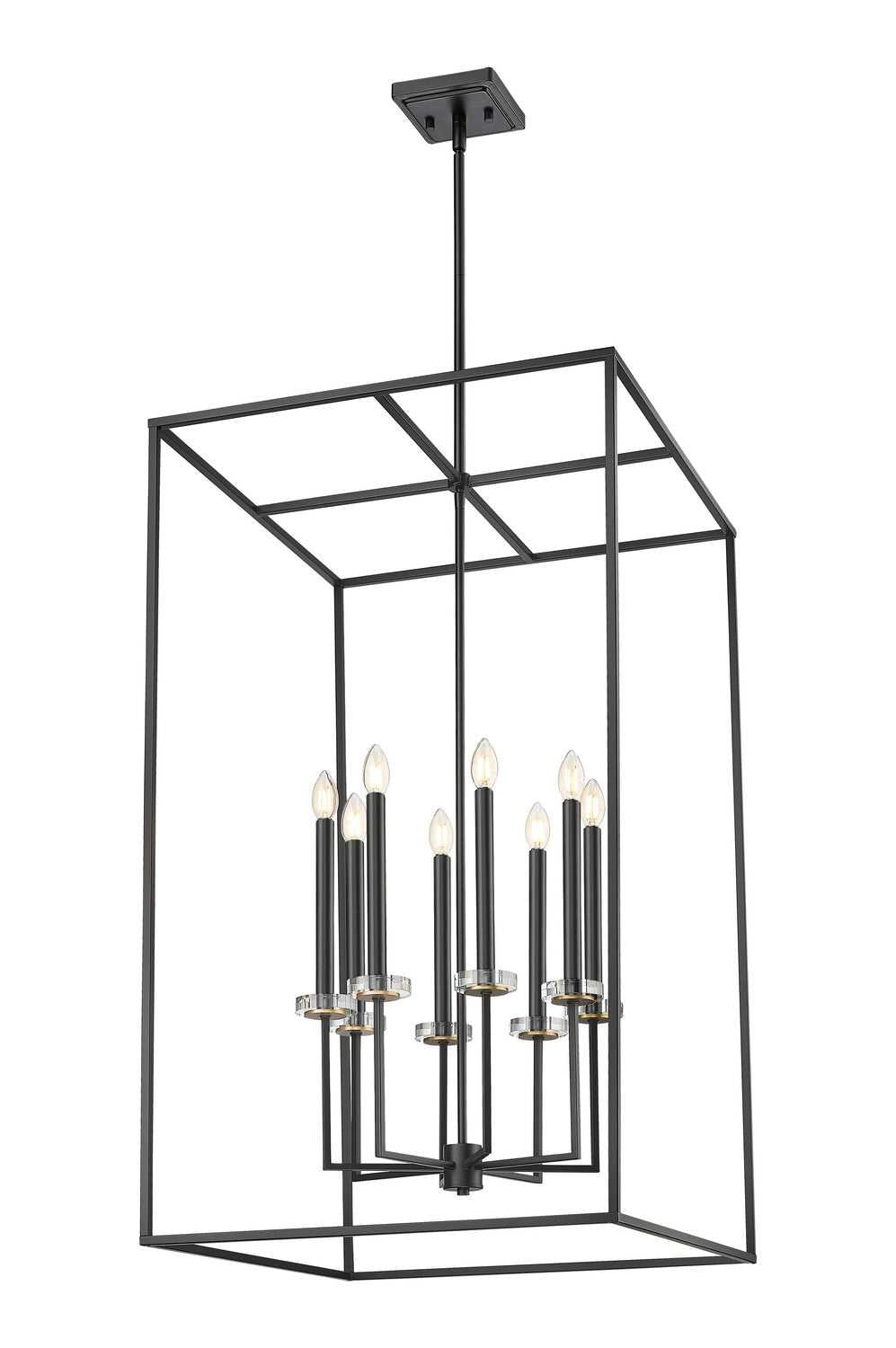 Gaultier Eight Light Chandelier in Matte Black+Modern Gold Z-Lite Canada