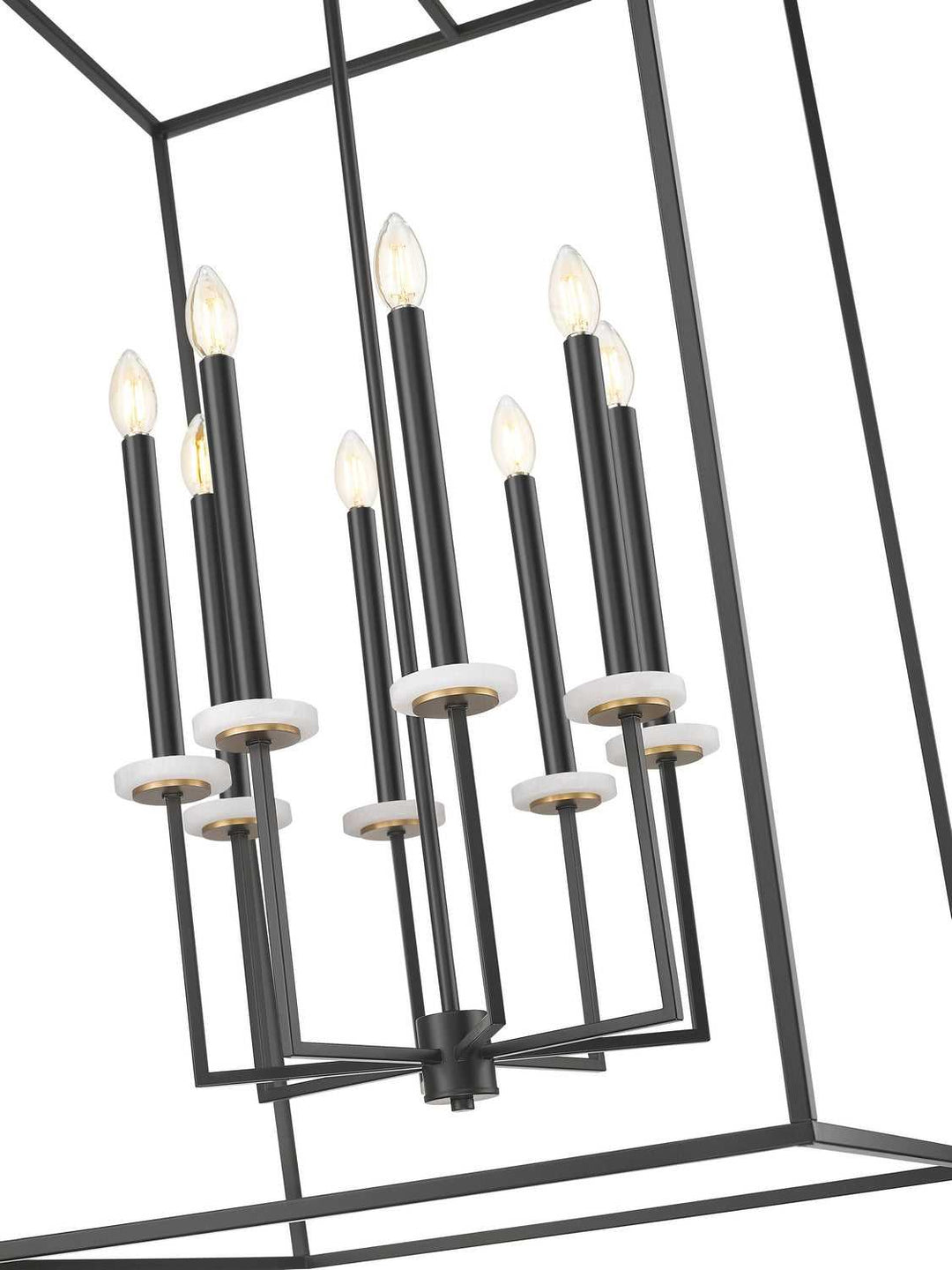 Gaultier Eight Light Chandelier in Matte Black+Modern Gold Z-Lite Canada