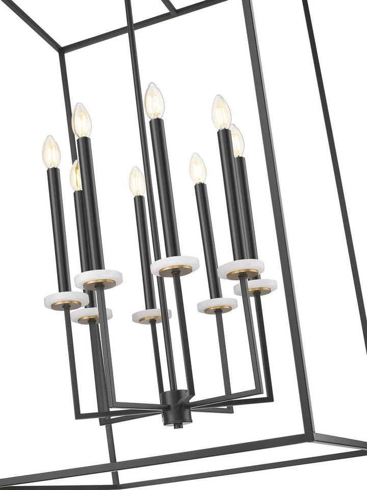 Gaultier Eight Light Chandelier in Matte Black+Modern Gold Z-Lite Canada