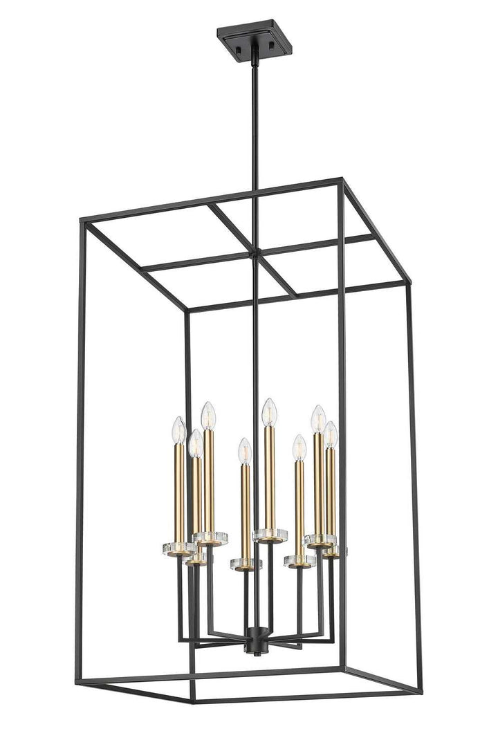 Gaultier Eight Light Chandelier in Matte Black+Modern Gold Z-Lite Canada