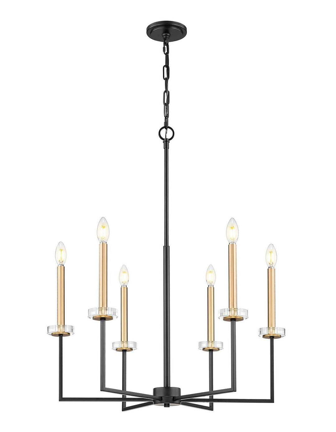 Gaultier Six Light Chandelier in Matte Black+Modern Gold Z-Lite Canada
