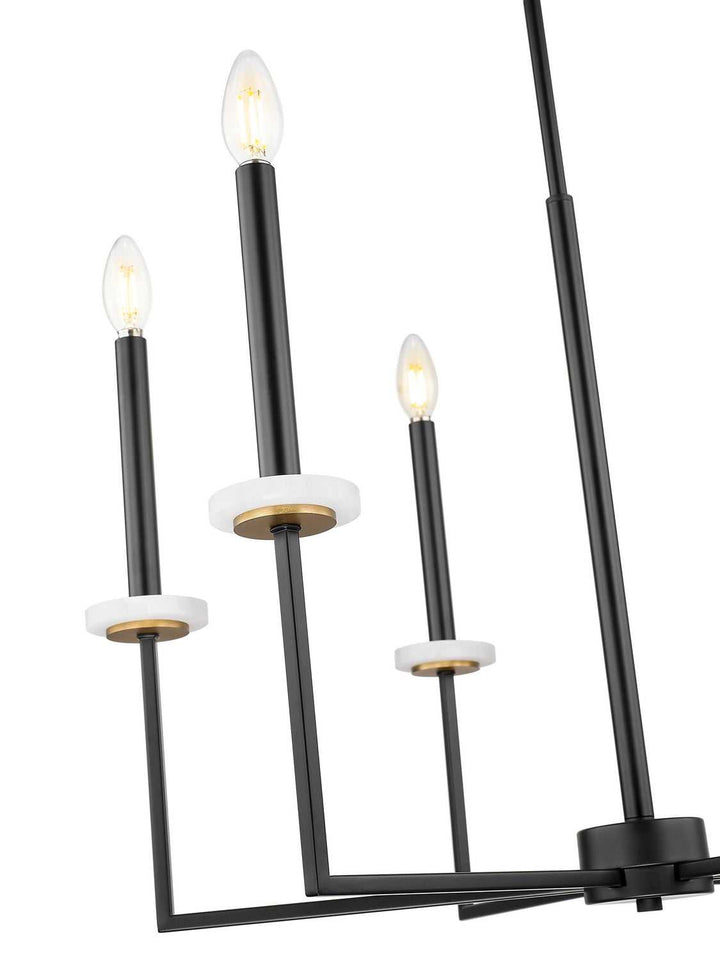 Gaultier Six Light Chandelier in Matte Black+Modern Gold Z-Lite Canada