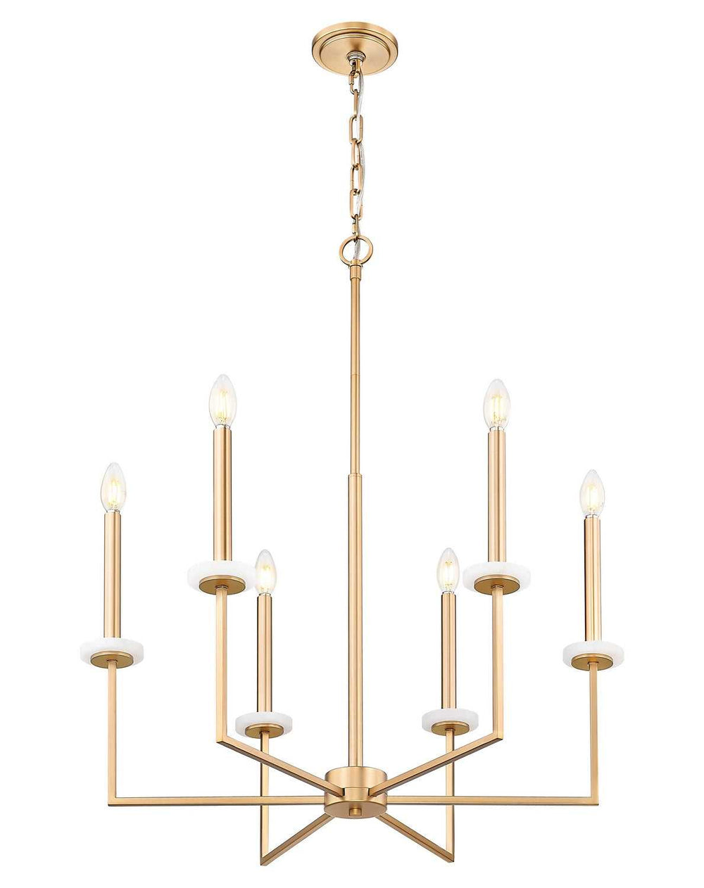 Gaultier Six Light Chandelier in Modern Gold Z-Lite Canada