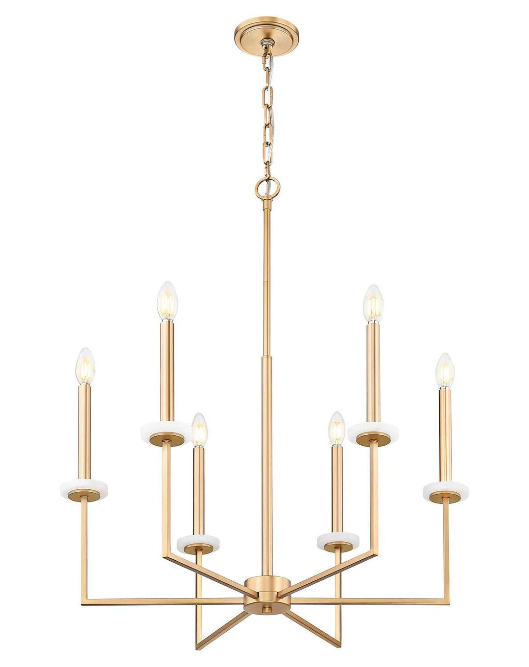 Gaultier Six Light Chandelier in Modern Gold Z-Lite Canada