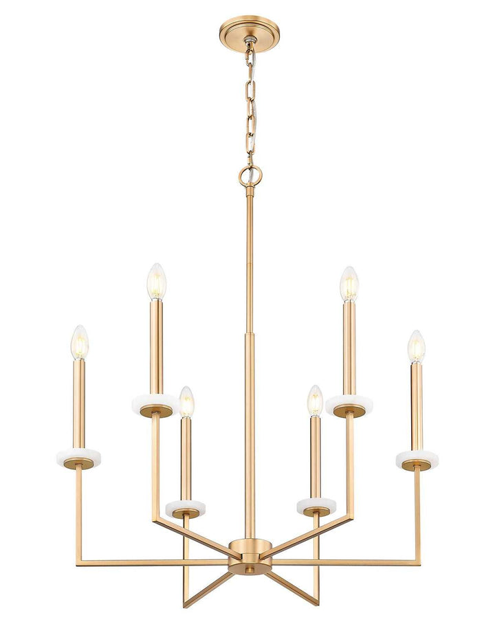 Gaultier Six Light Chandelier in Modern Gold Z-Lite Canada