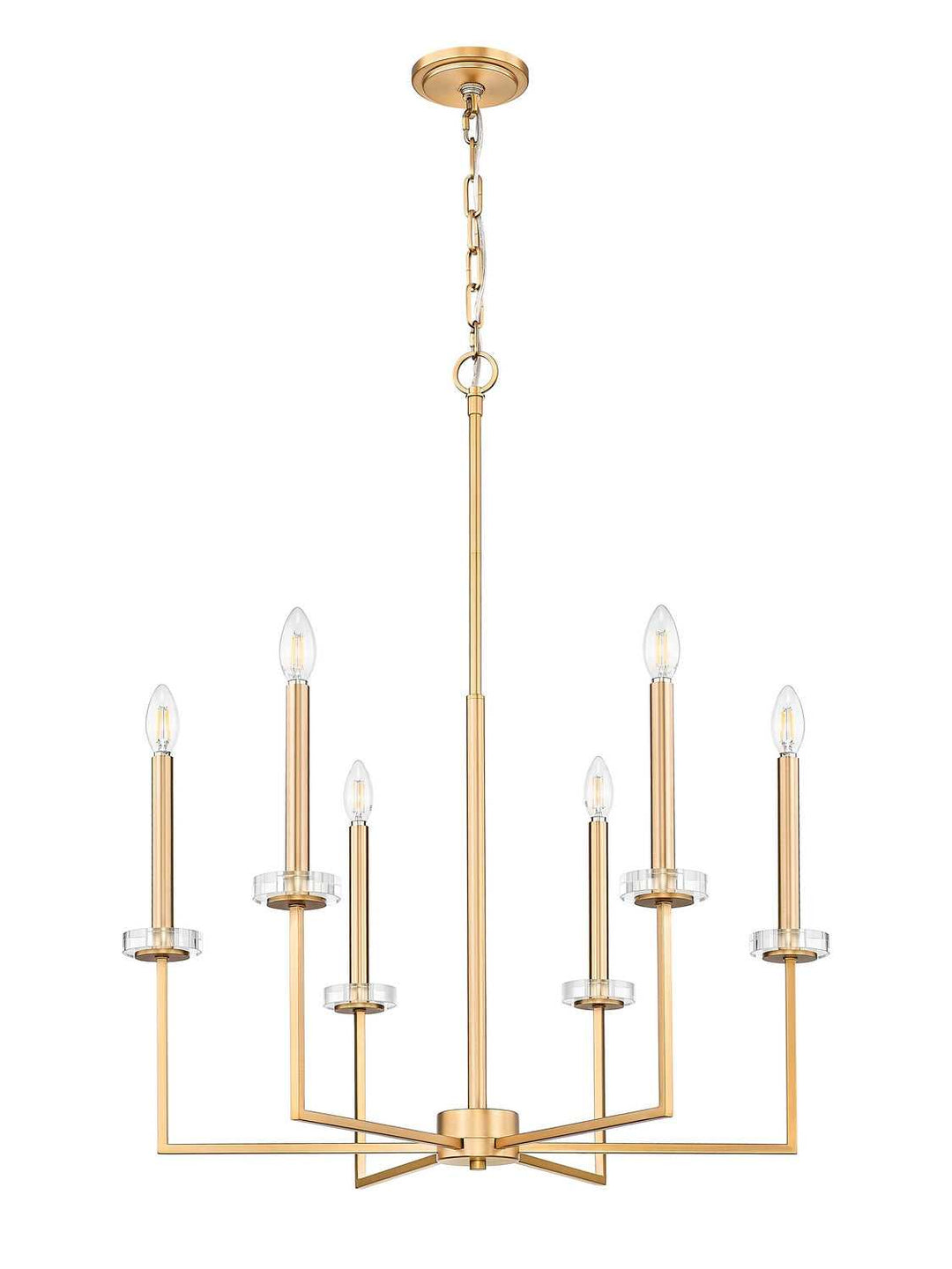 Gaultier Six Light Chandelier in Modern Gold Z-Lite Canada