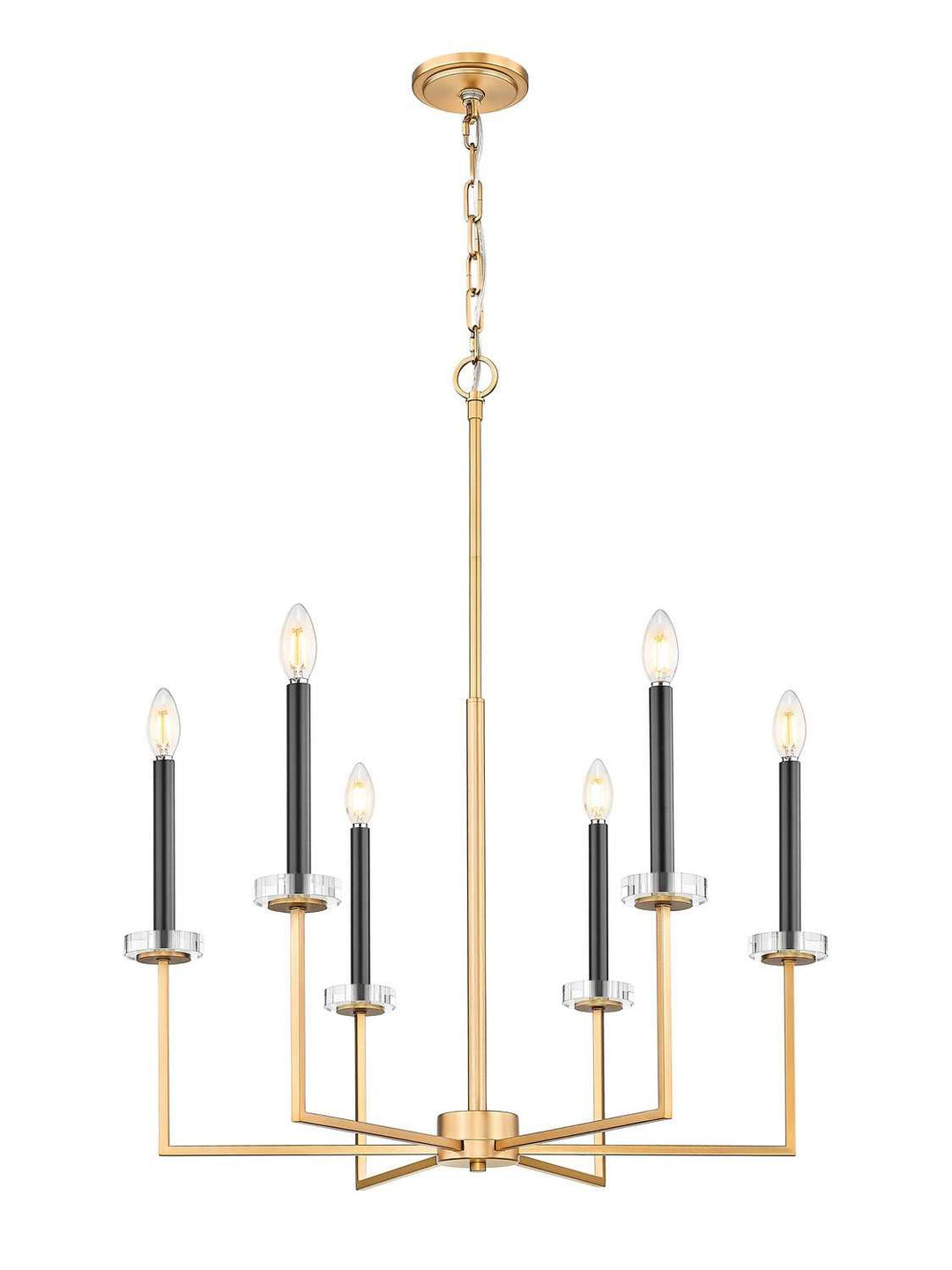 Gaultier Six Light Chandelier in Modern Gold Z-Lite Canada