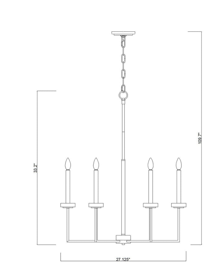 Gaultier Six Light Chandelier in Modern Gold Z-Lite Canada