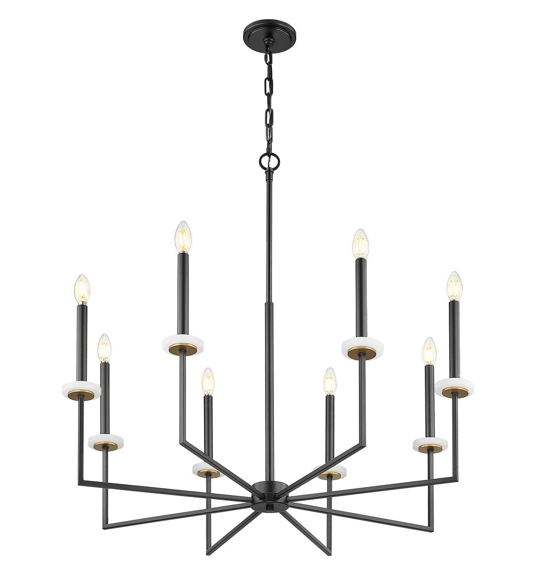 Gaultier Eight Light Chandelier in Matte Black+Modern Gold Z-Lite Canada