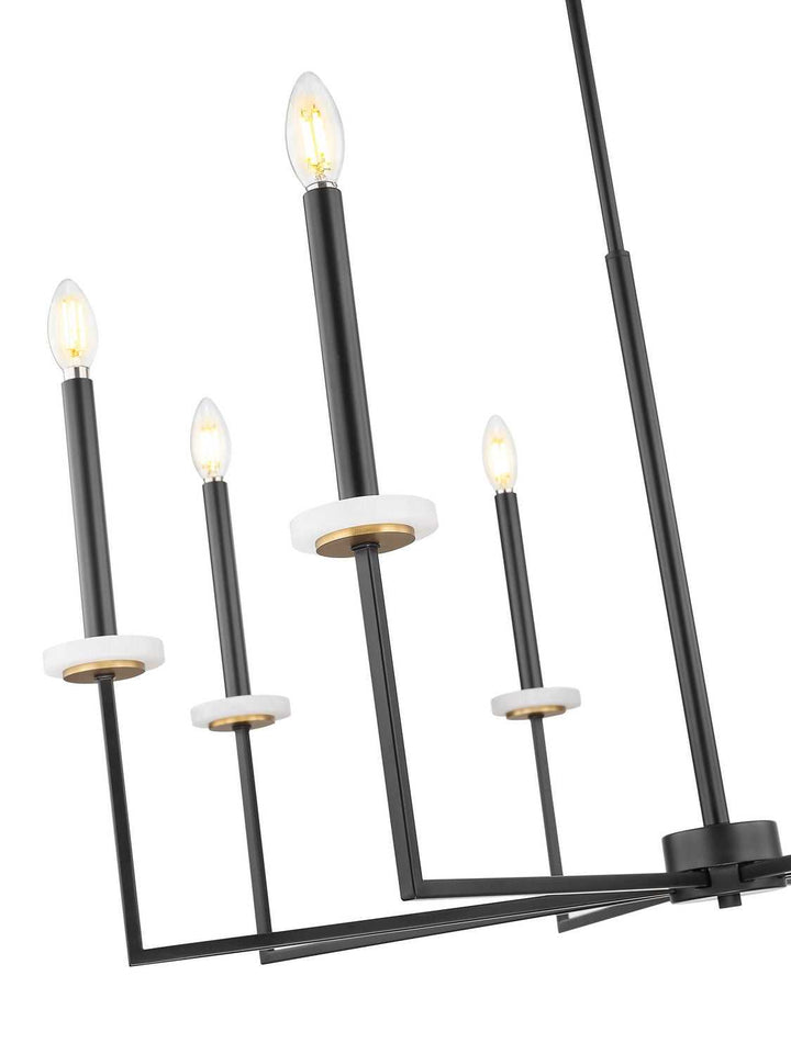Gaultier Eight Light Chandelier in Matte Black+Modern Gold Z-Lite Canada