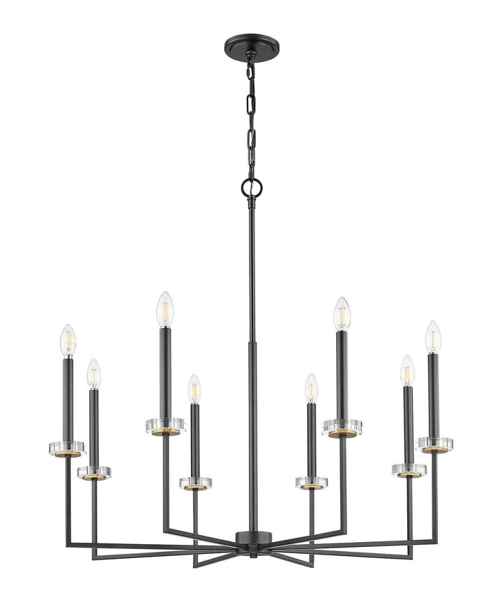 Gaultier Eight Light Chandelier in Matte Black+Modern Gold Z-Lite Canada