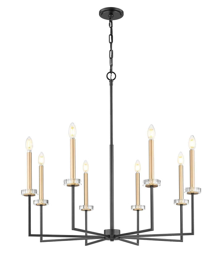 Gaultier Eight Light Chandelier in Matte Black+Modern Gold Z-Lite Canada