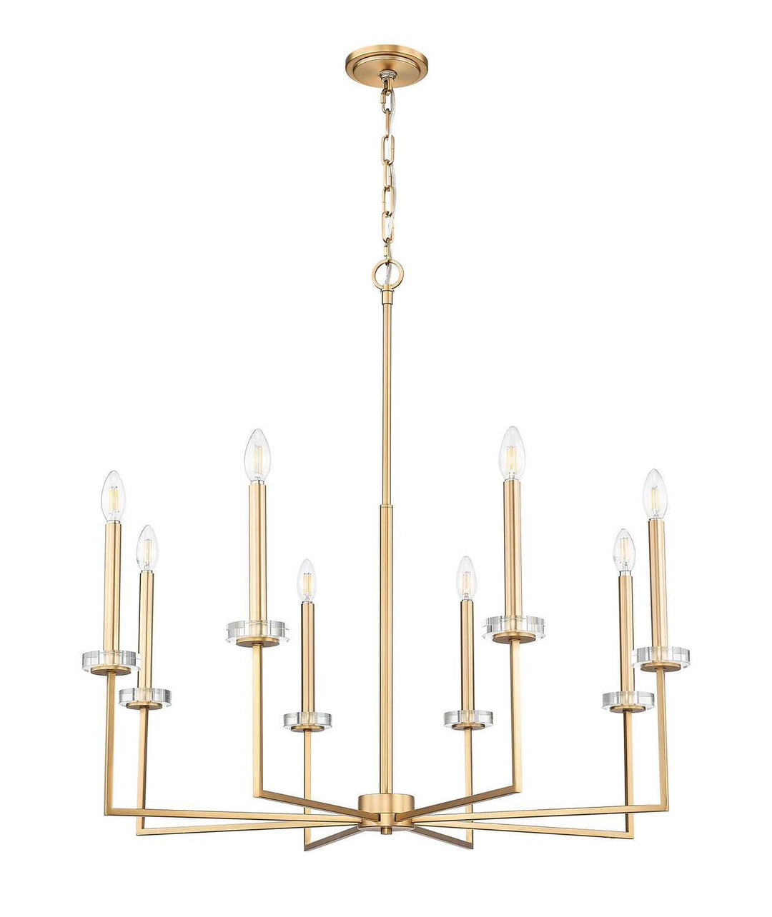 Gaultier Eight Light Chandelier in Modern Gold Z-Lite Canada