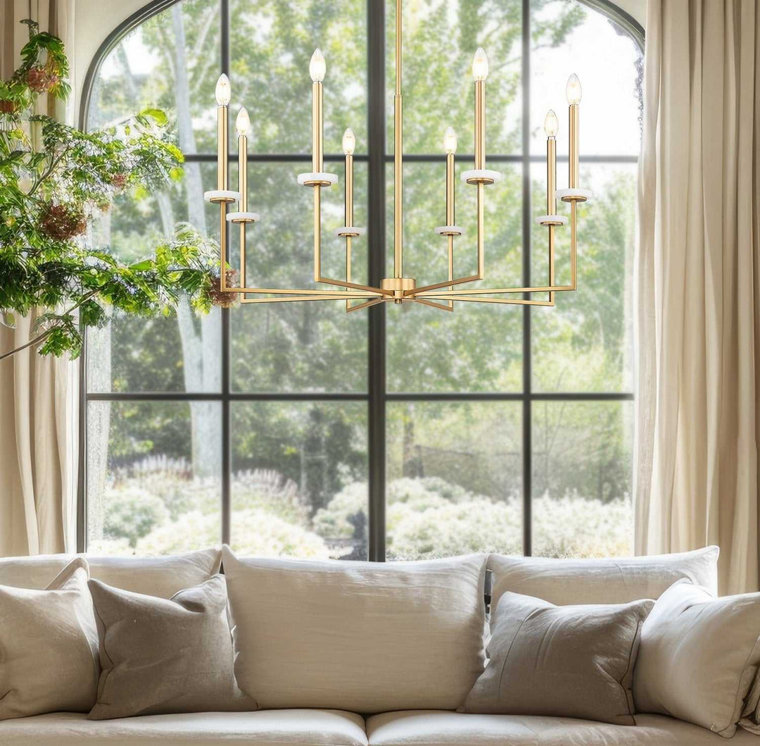 Gaultier Eight Light Chandelier in Modern Gold Z-Lite Canada
