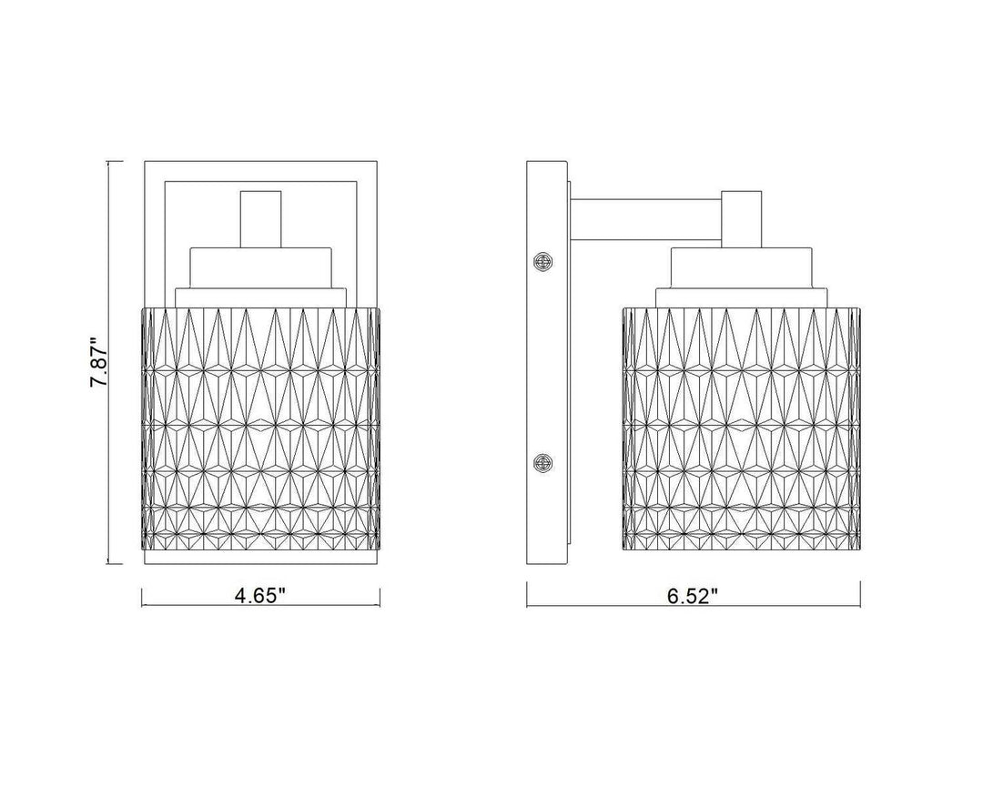 Jacqueline One Light Wall Sconce in Chrome Z-Lite Canada