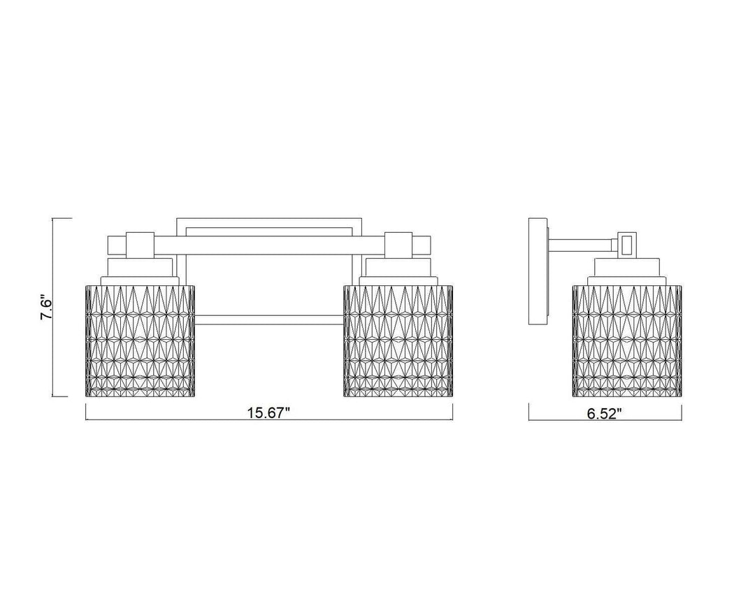 Jacqueline Two Light Vanity in Chrome Z-Lite Canada