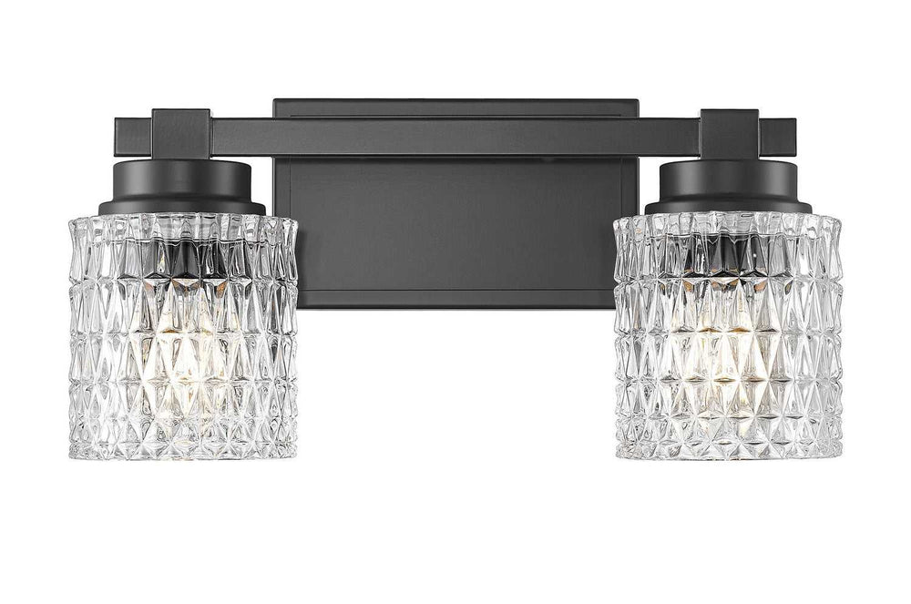 Jacqueline Two Light Vanity in Matte Black Z-Lite Canada