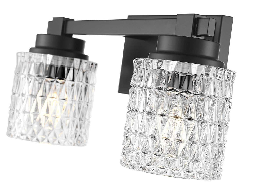 Jacqueline Two Light Vanity in Matte Black Z-Lite Canada