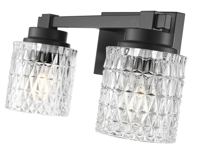 Jacqueline Two Light Vanity in Matte Black Z-Lite Canada