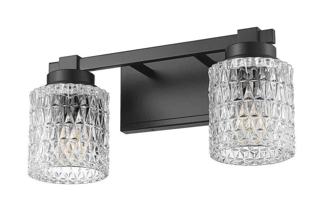 Jacqueline Two Light Vanity in Matte Black Z-Lite Canada