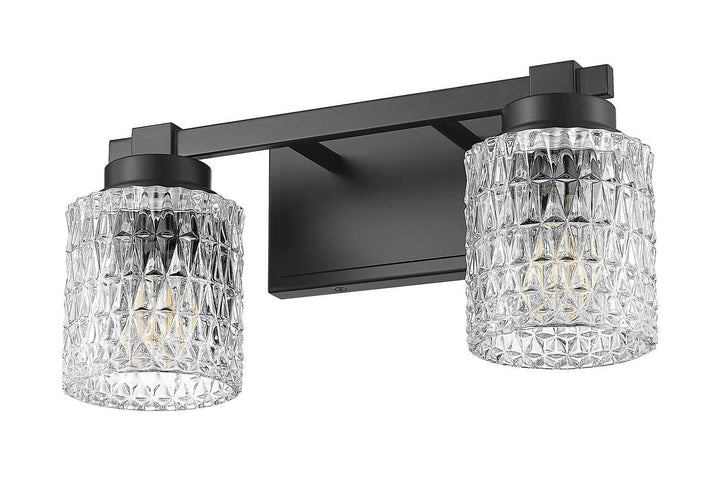 Jacqueline Two Light Vanity in Matte Black Z-Lite Canada