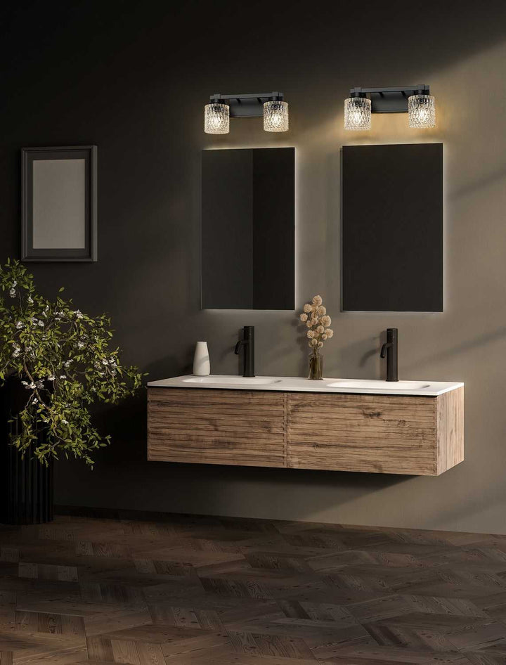 Jacqueline Two Light Vanity in Matte Black Z-Lite Canada