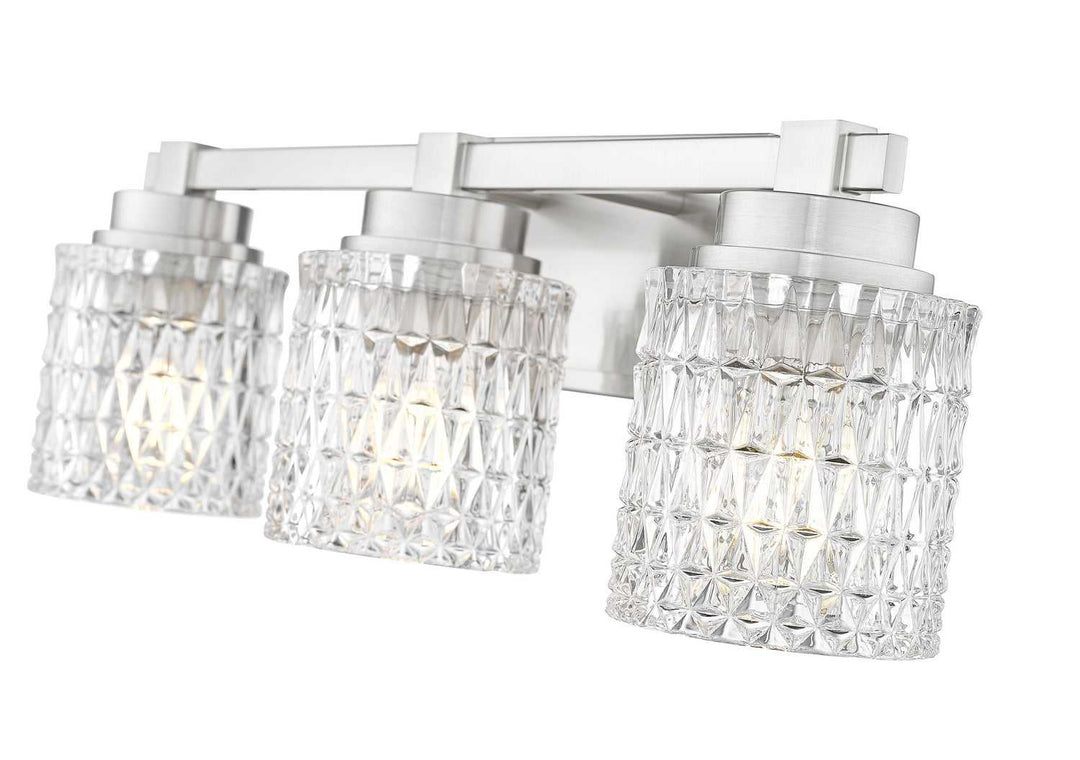 Jacqueline Three Light Vanity in Brushed Nickel Z-Lite Canada