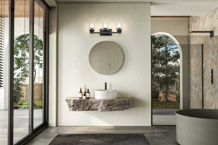 Jacqueline Three Light Vanity in Matte Black Z-Lite Canada