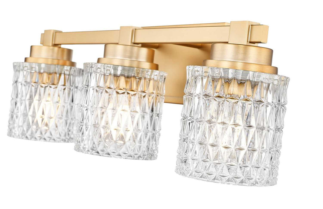Jacqueline Three Light Vanity in Modern Gold Z-Lite Canada