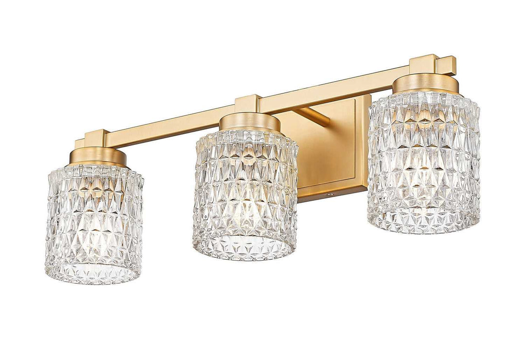 Jacqueline Three Light Vanity in Modern Gold Z-Lite Canada