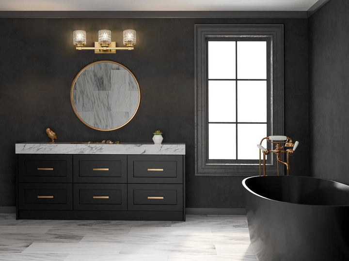 Jacqueline Three Light Vanity in Modern Gold Z-Lite Canada