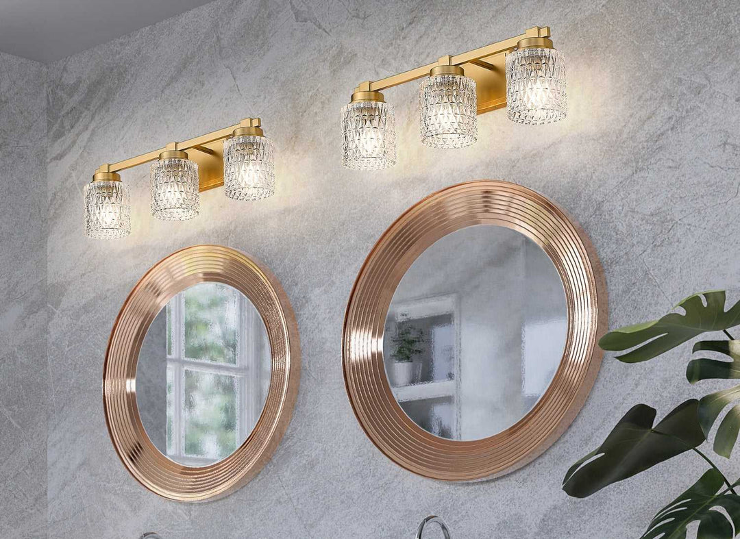 Jacqueline Three Light Vanity in Modern Gold Z-Lite Canada