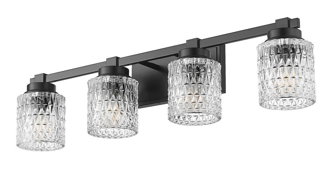 Jacqueline Four Light Vanity in Matte Black Z-Lite Canada