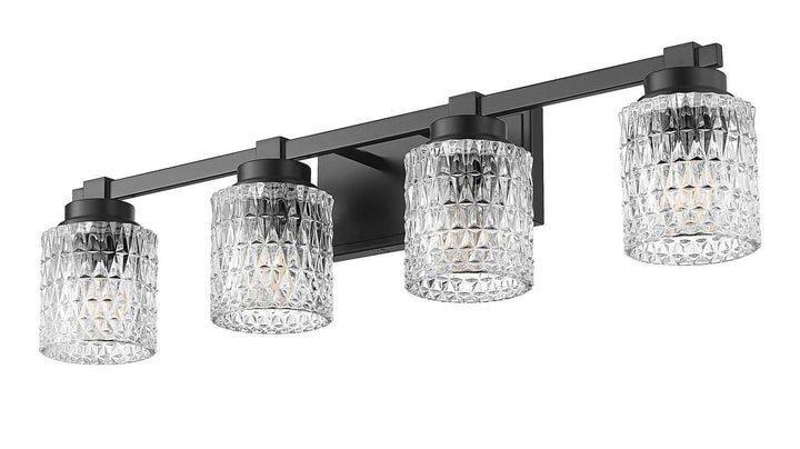 Jacqueline Four Light Vanity in Matte Black Z-Lite Canada