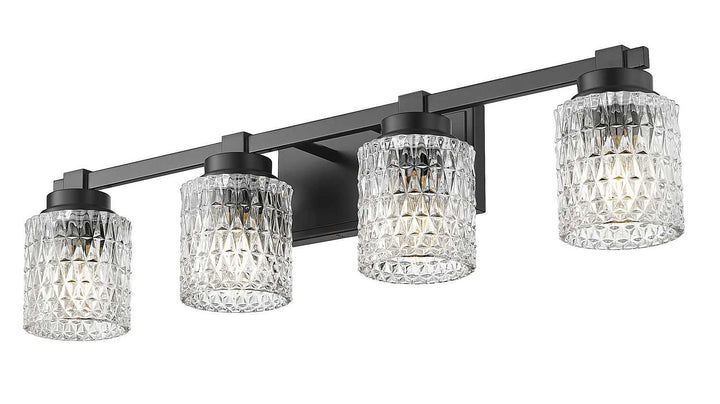 Jacqueline Four Light Vanity in Matte Black Z-Lite Canada