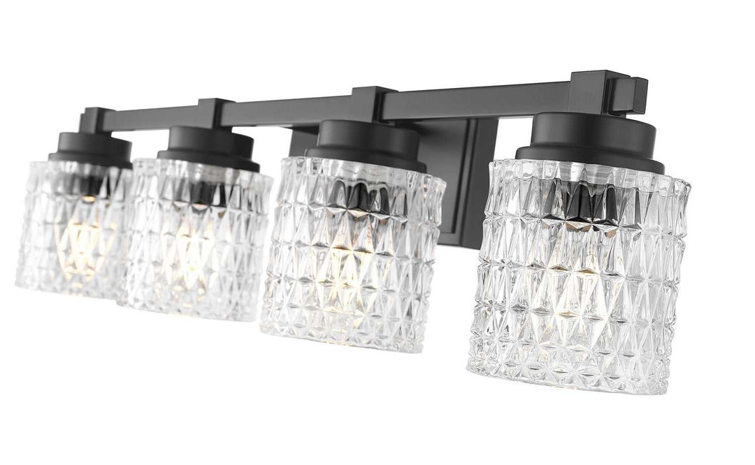 Jacqueline Four Light Vanity in Matte Black Z-Lite Canada