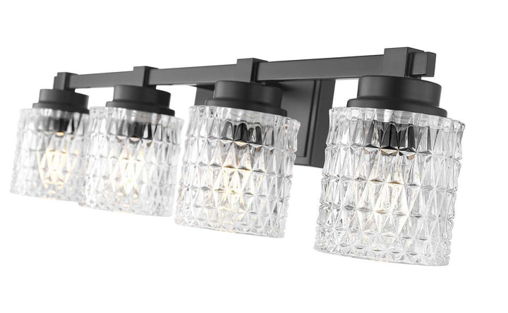 Jacqueline Four Light Vanity in Matte Black Z-Lite Canada