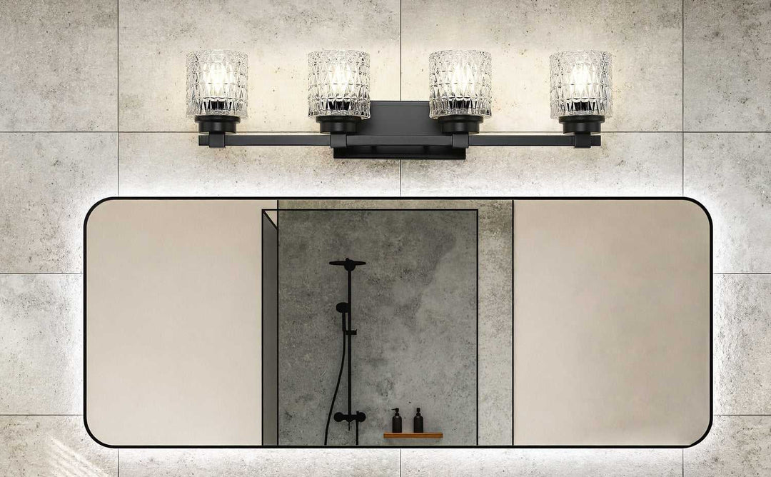 Jacqueline Four Light Vanity in Matte Black Z-Lite Canada