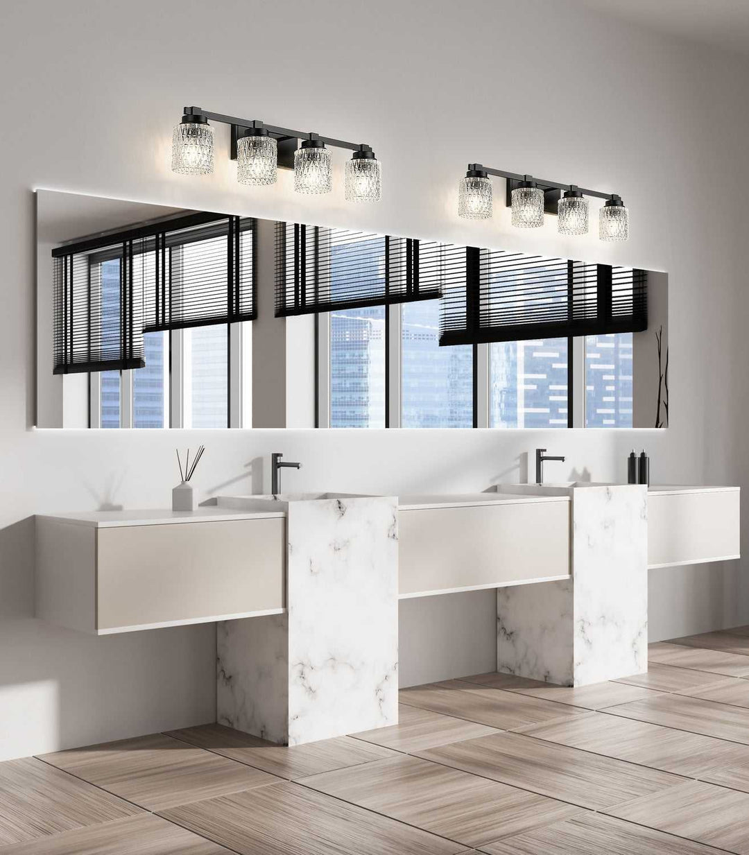 Jacqueline Four Light Vanity in Matte Black Z-Lite Canada