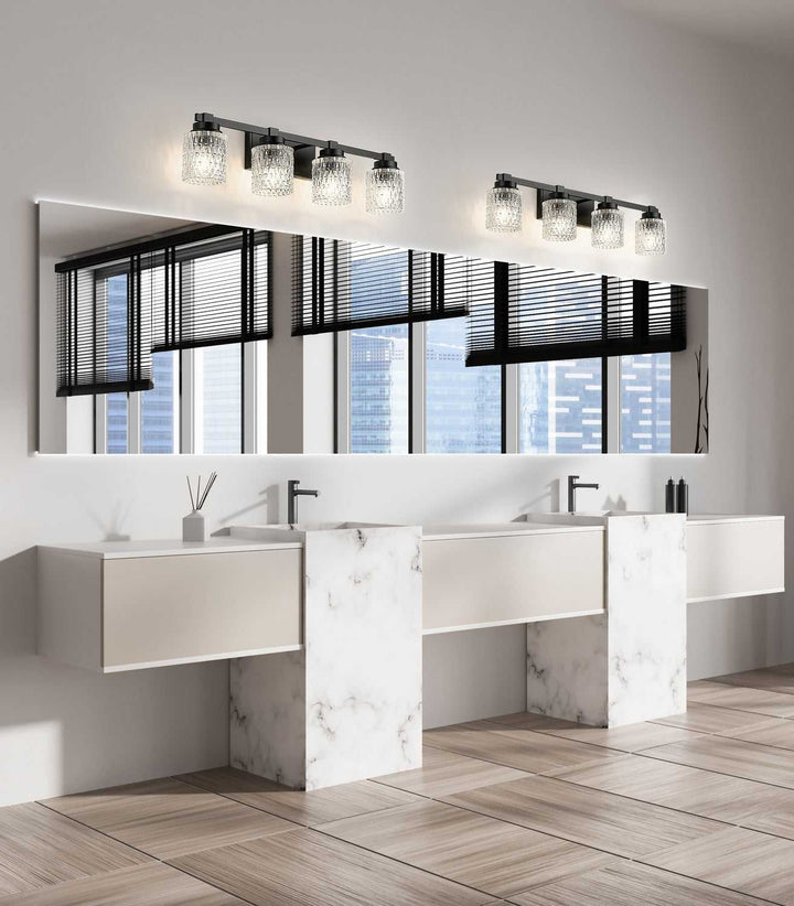 Jacqueline Four Light Vanity in Matte Black Z-Lite Canada