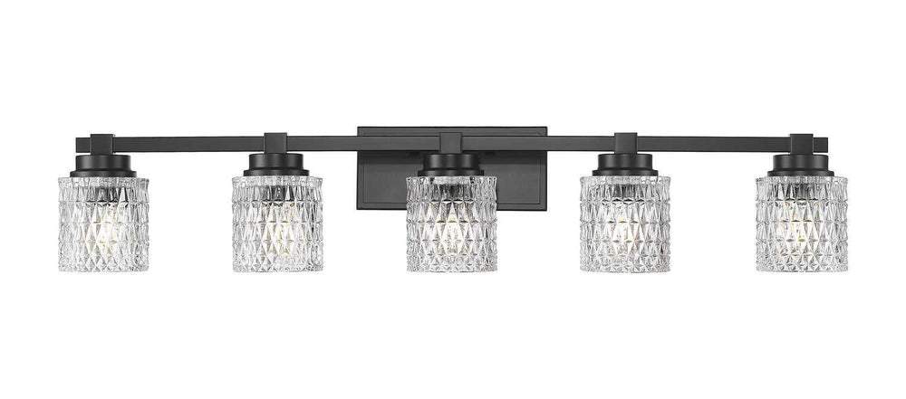 Jacqueline Five Light Vanity in Matte Black Z-Lite Canada