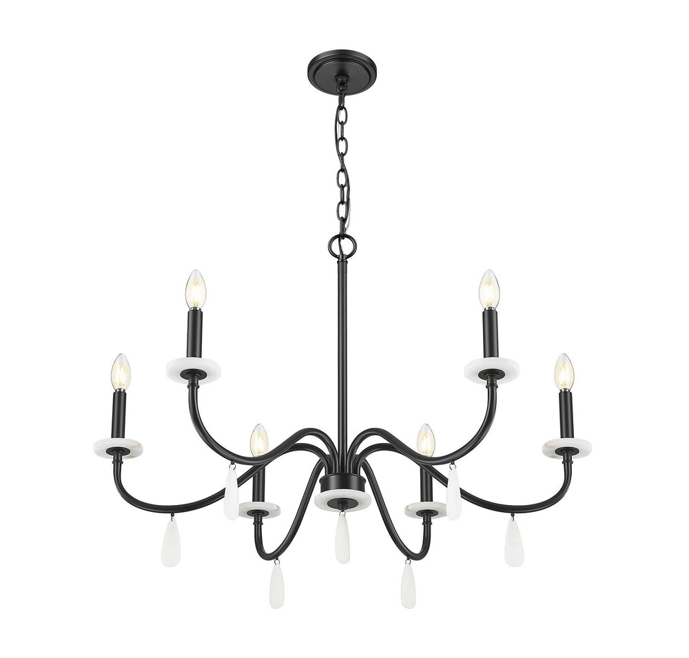 Toussant Six Light Chandelier in Matte Black Z-Lite Canada