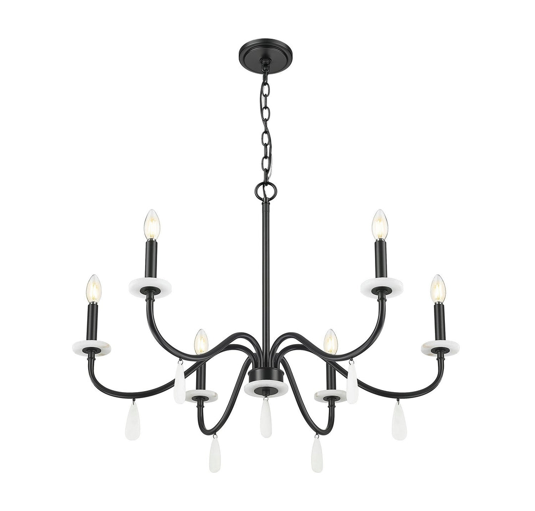 Toussant Six Light Chandelier in Matte Black Z-Lite Canada