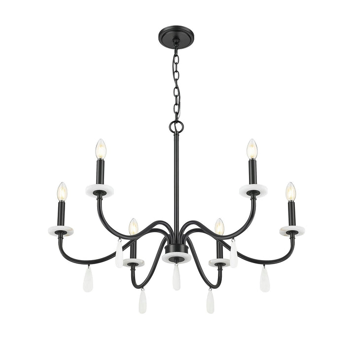 Toussant Six Light Chandelier in Matte Black Z-Lite Canada