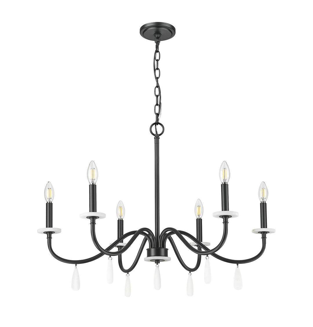 Toussant Six Light Chandelier in Matte Black Z-Lite Canada