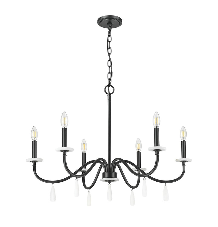 Toussant Six Light Chandelier in Matte Black Z-Lite Canada